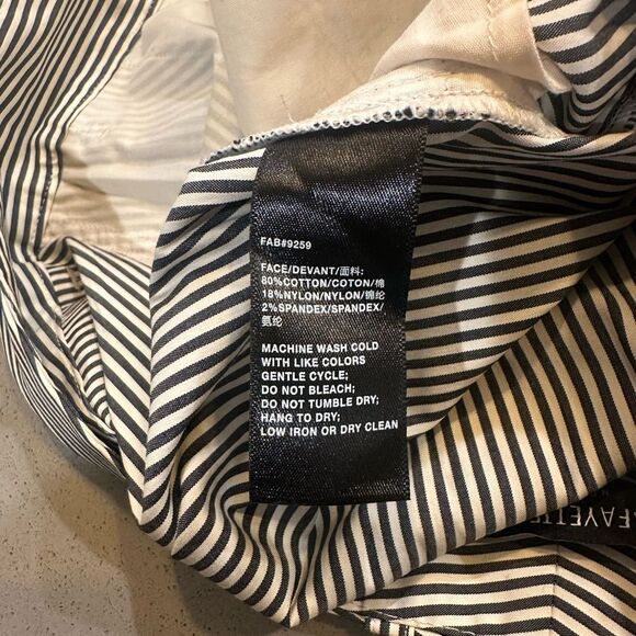 Lafayette 148 New York Striped Wide Leg Crop Cotton Blend Women's Pants Size 6 - Picture 6 of 11